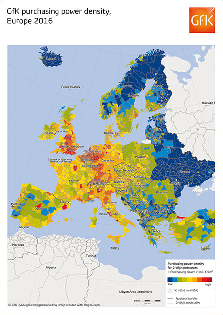Inline image 1 for Map of the month: GfK Purchasing Power Europe 2016
