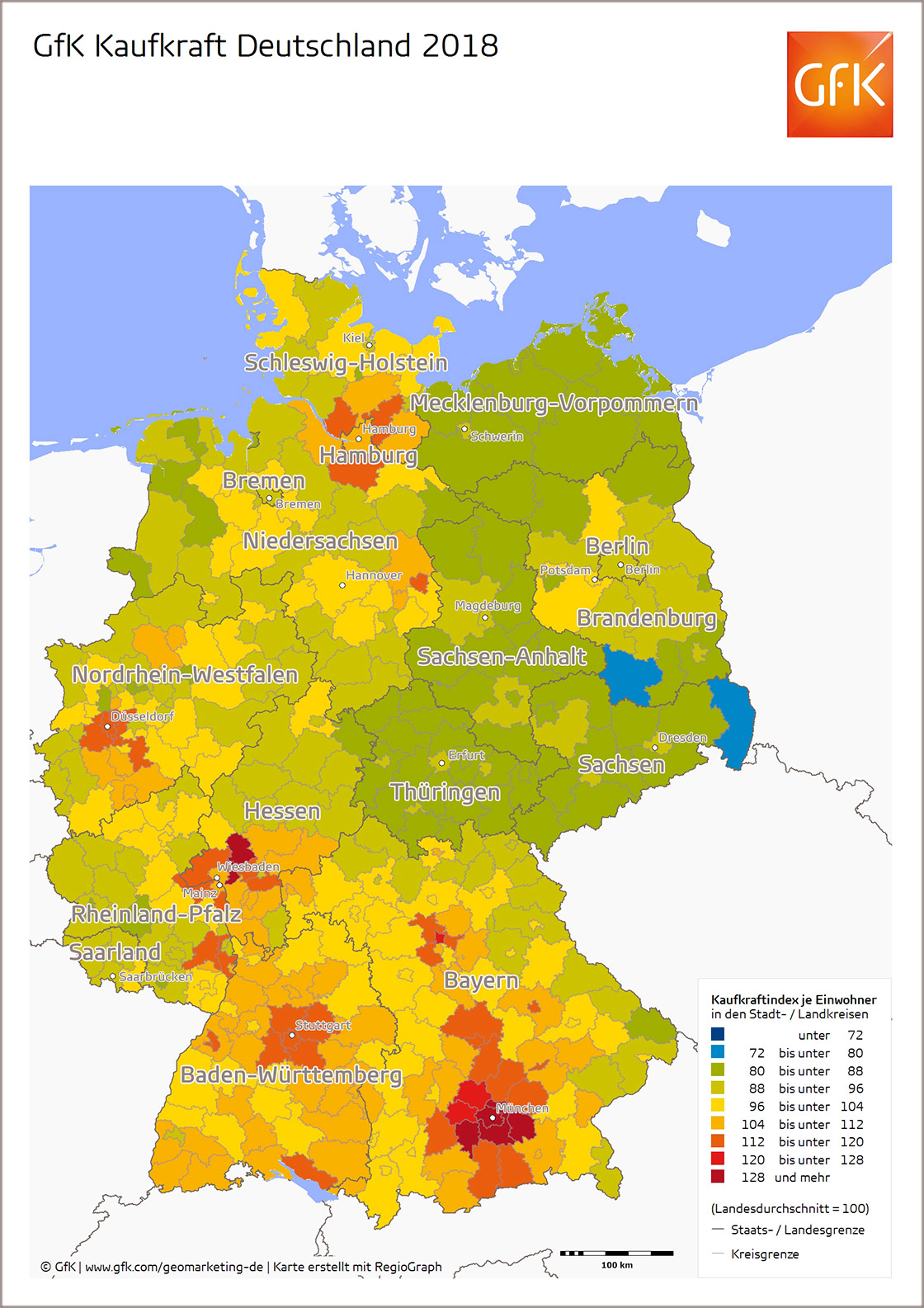 Bild im Inhalt 3 zu Bild des Monats: GfK Kaufkraft Deutschland 2018