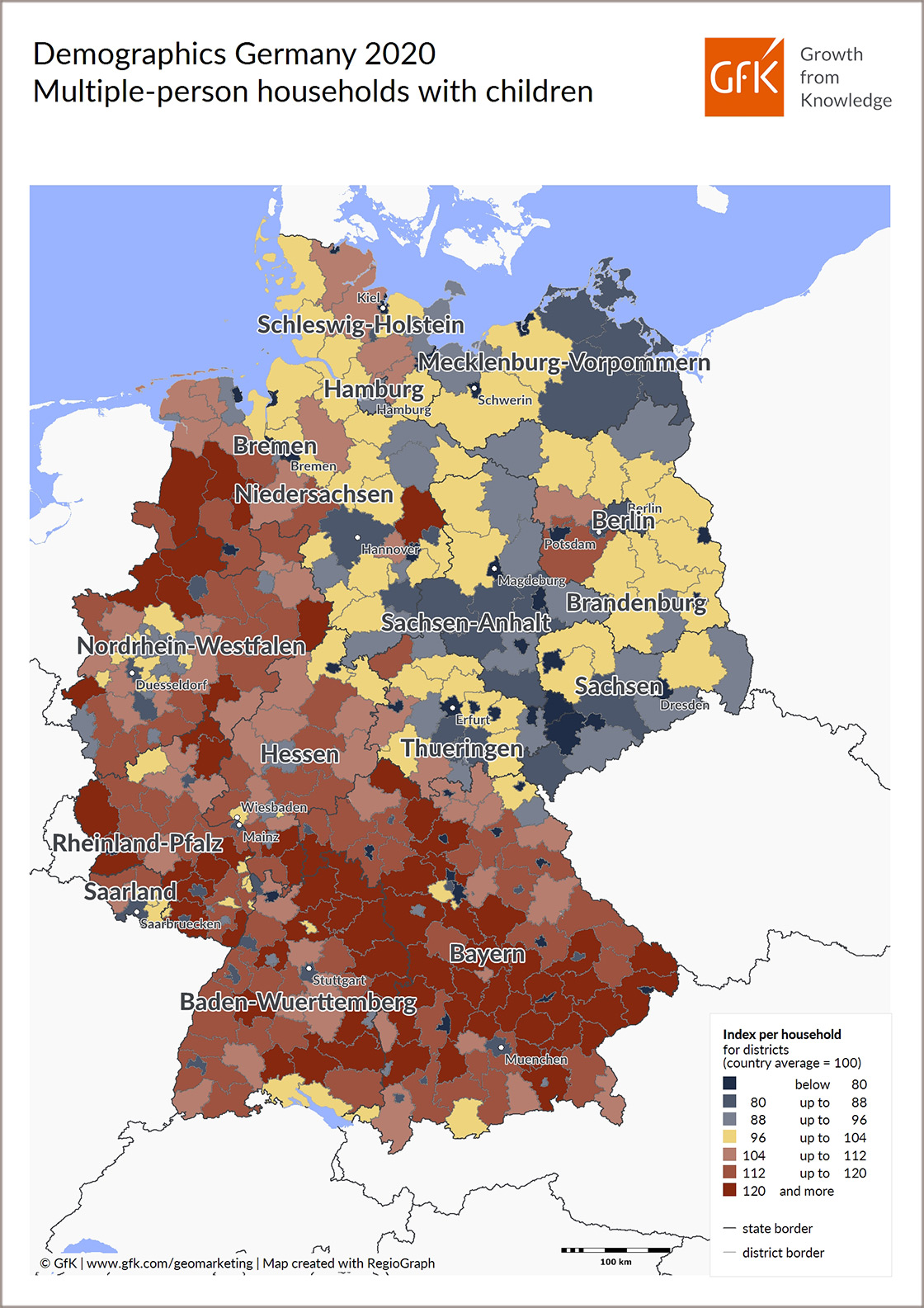 Inline image 1 for Map of the Month: Multiple-person households with children, Germany 2020