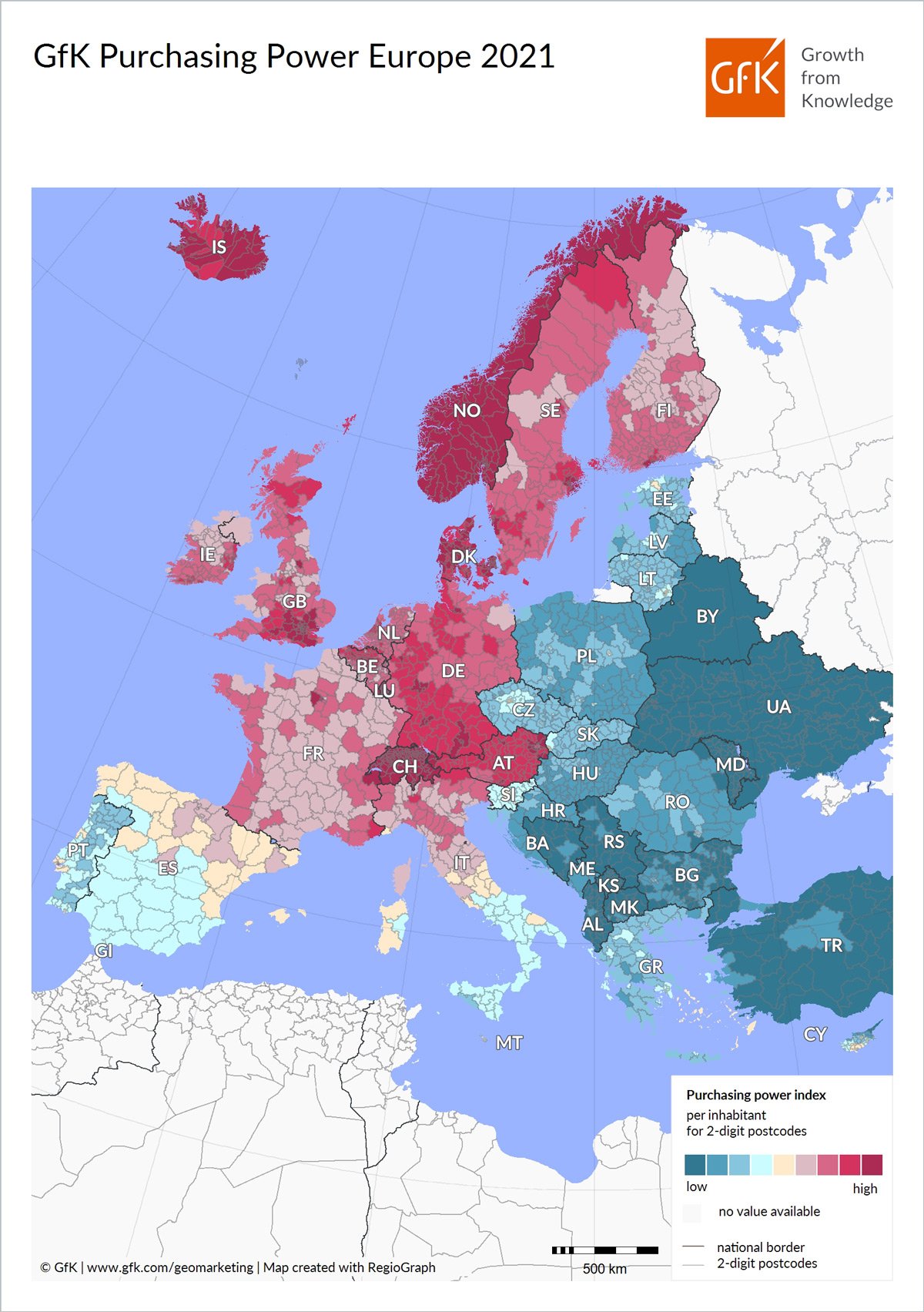 Inline image 2 for Map of the Month: GfK Purchasing Power, Europe 2021