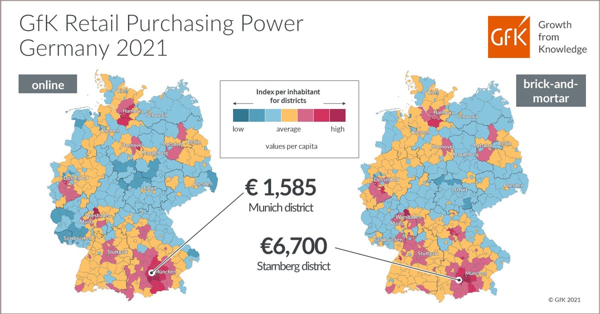 Inline image 2 for Map of the Month: GfK Retail Purchasing Power, Germany 2021