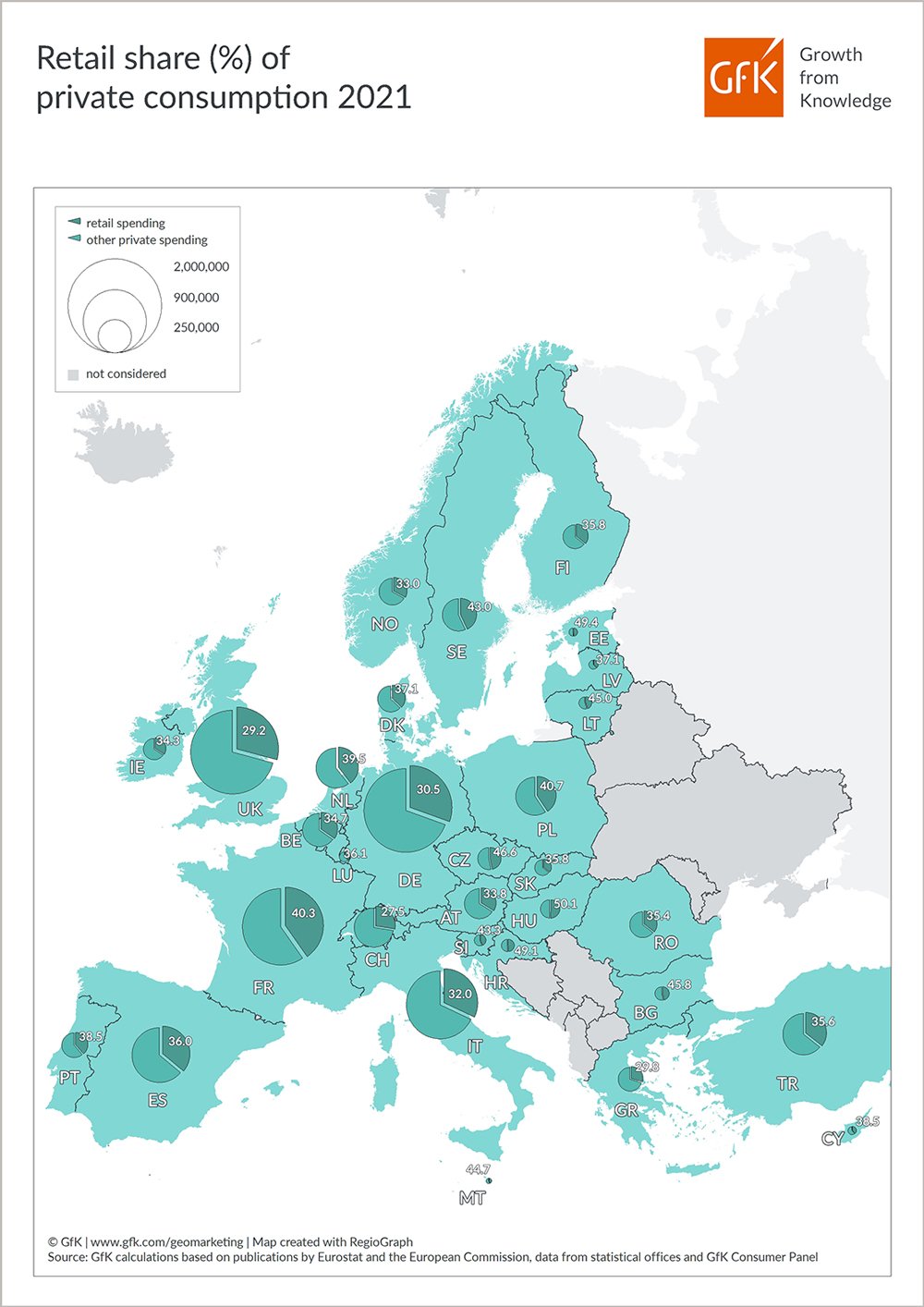Inline image 2 for Map of the Month: Retail share of private consumption, Europe 2021