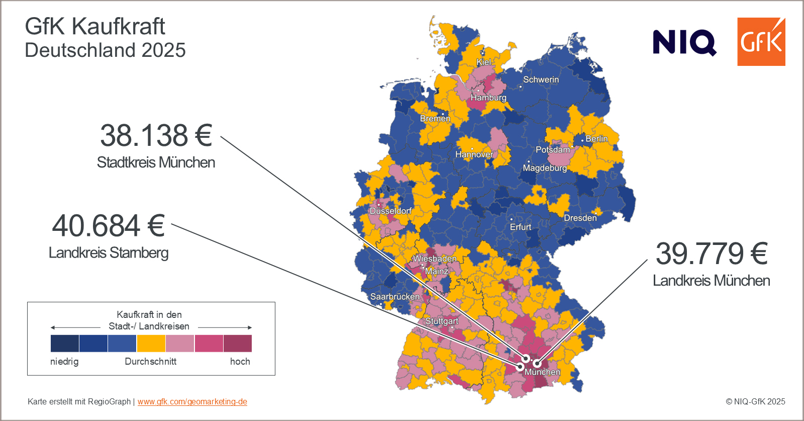 Bild im Inhalt 1 zu Bild des Monats: GfK Kaufkraft, Deutschland 2025