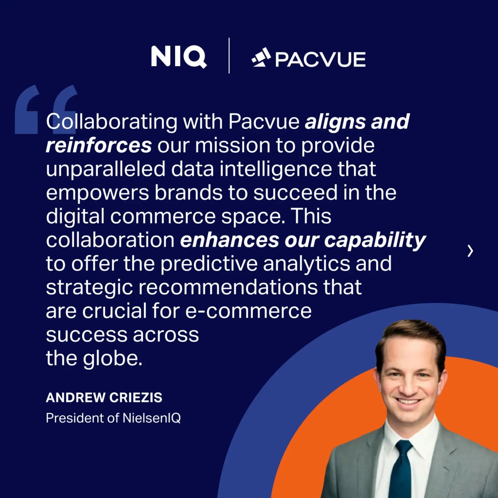 Inline image 1 for NIQ and Pacvue Announce Expanded Alliance to Deliver the Next Generation of Intelligence in Retail Media Strategies.