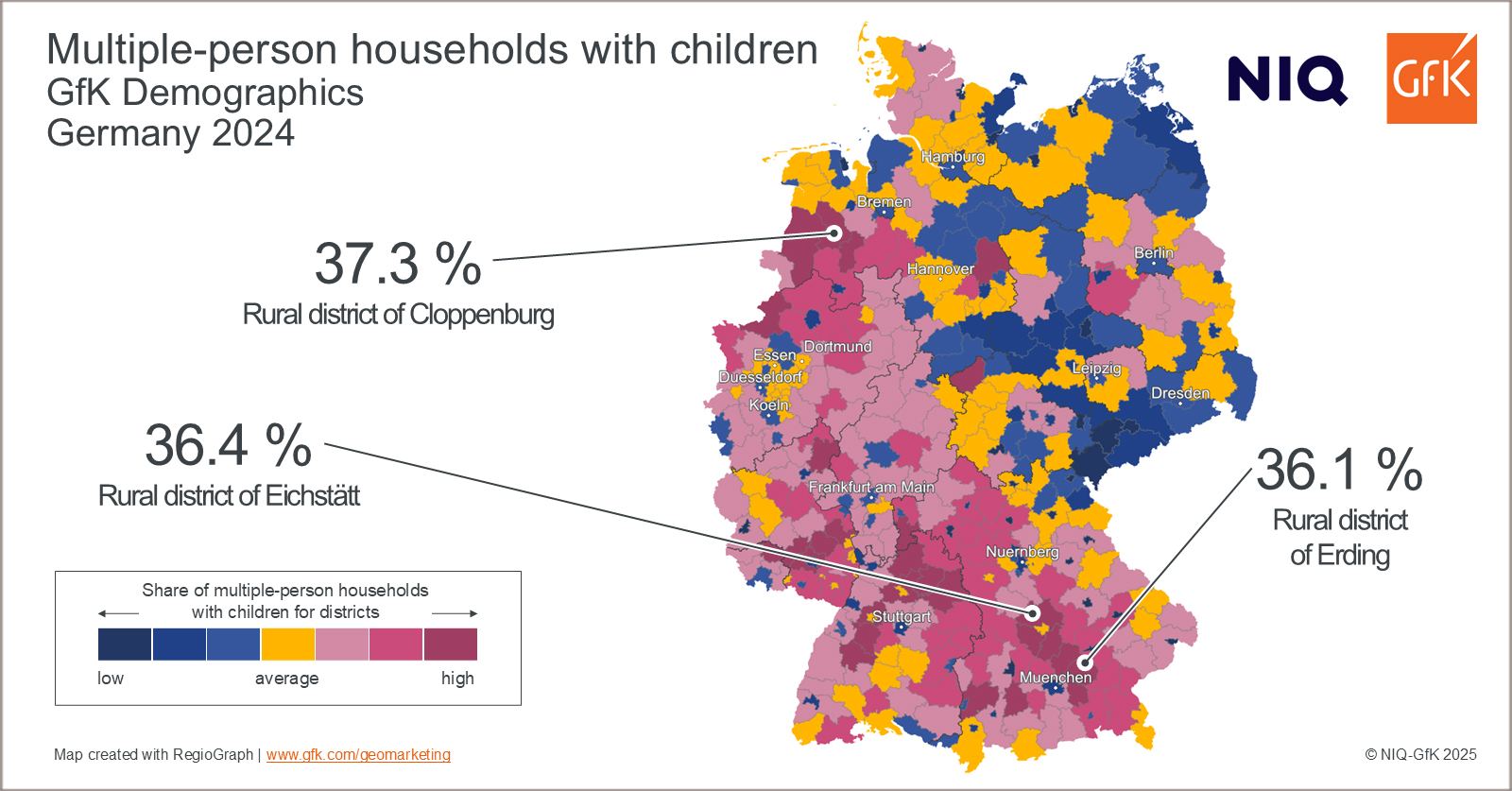 Inline image 1 for Map of the Month: Multiple-person households with children, Germany 2024