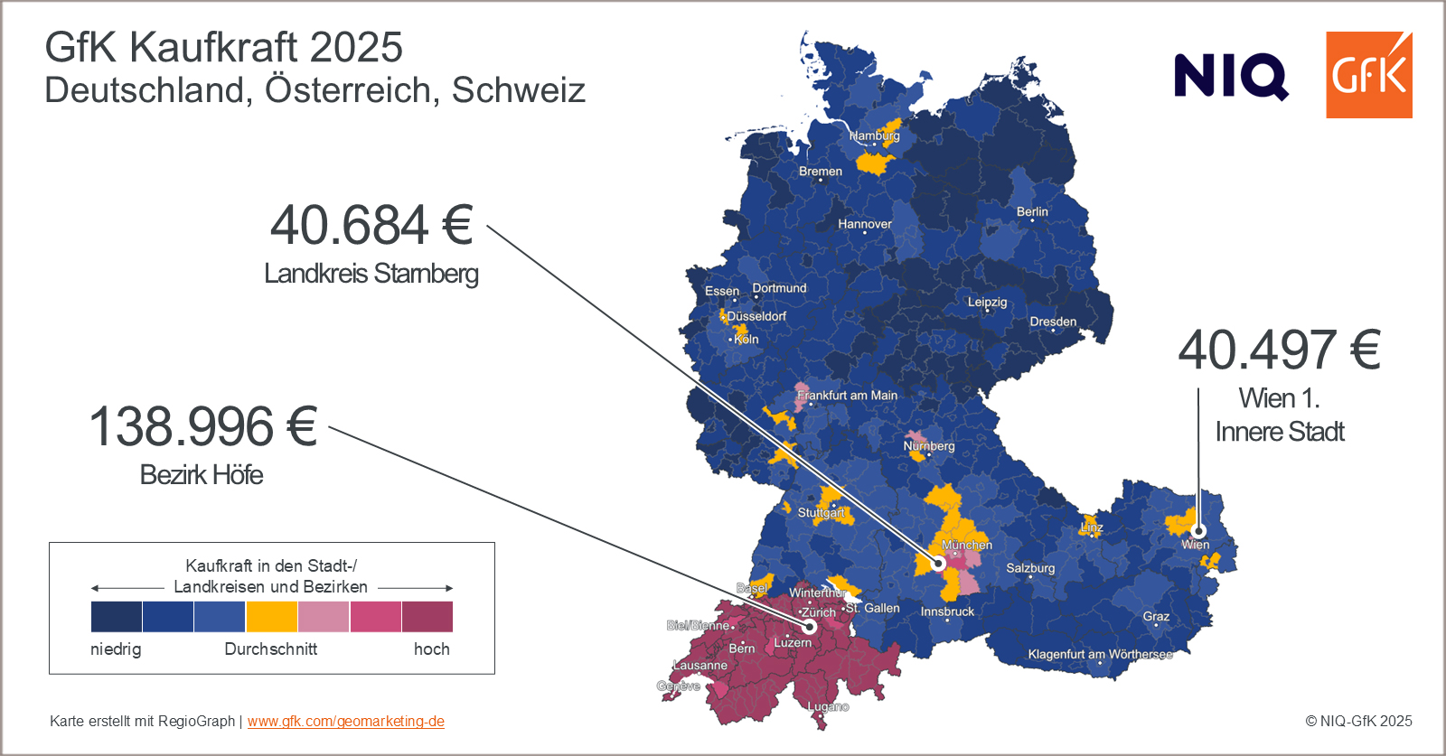 Bild im Inhalt 2 zu Bild des Monats: GfK Kaufkraft in Deutschland, &Ouml;sterreich und der Schweiz 2025