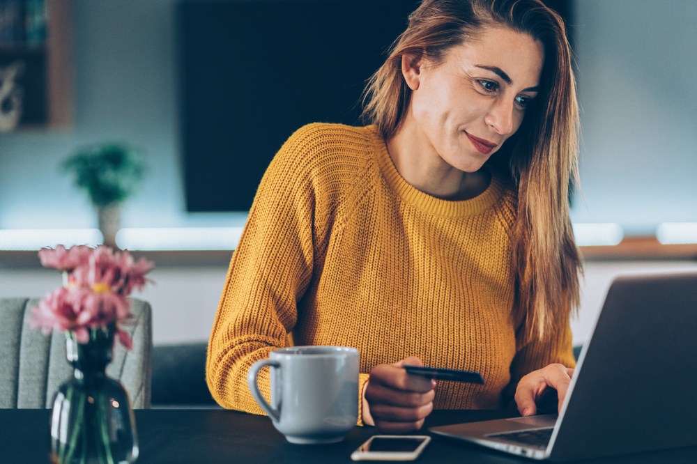 Woman shopping online