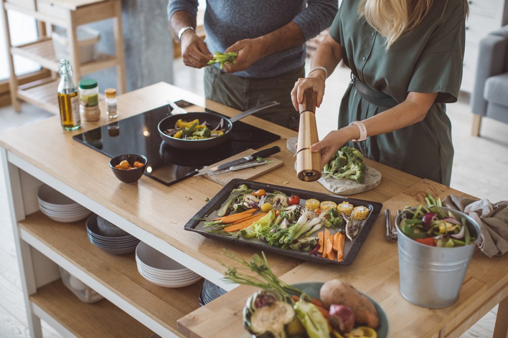 Family preparing meal