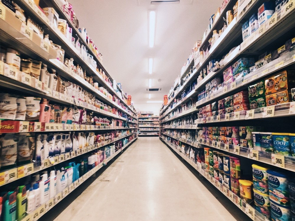 Visual assets alt text: (Describe what is happening in the visual asset for visually impaired users and for SEO results) Fast moving consumer goods in retail store shelves