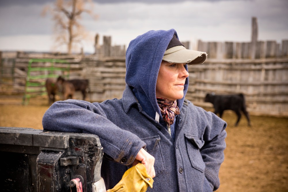 A woman working on a regenerative farm