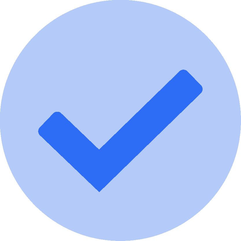 light blue background checkmark icon