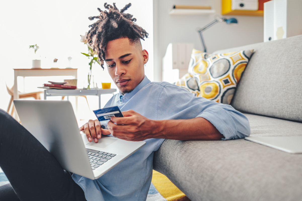 man shopping online