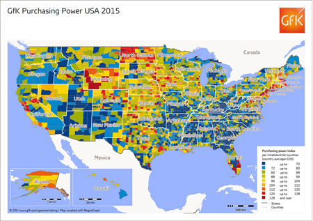 Hero image for Map of the month: Purchasing power USA