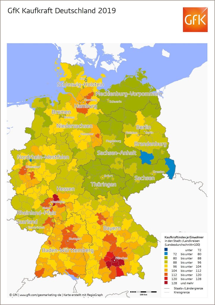 Hero-Bild zu Kaufkraft in Deutschland 2019: GfK Bild des Monats