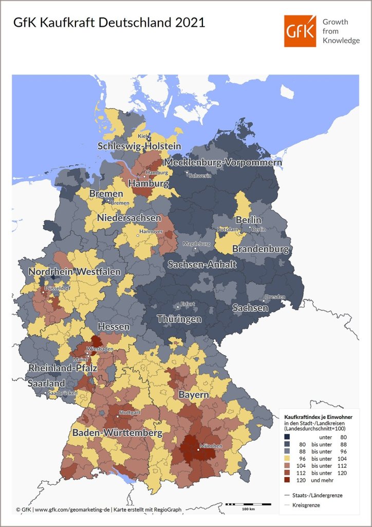 Hero-Bild zu GfK Kaufkraftindex Deutschland 2021: Bild des Monats & Infografik