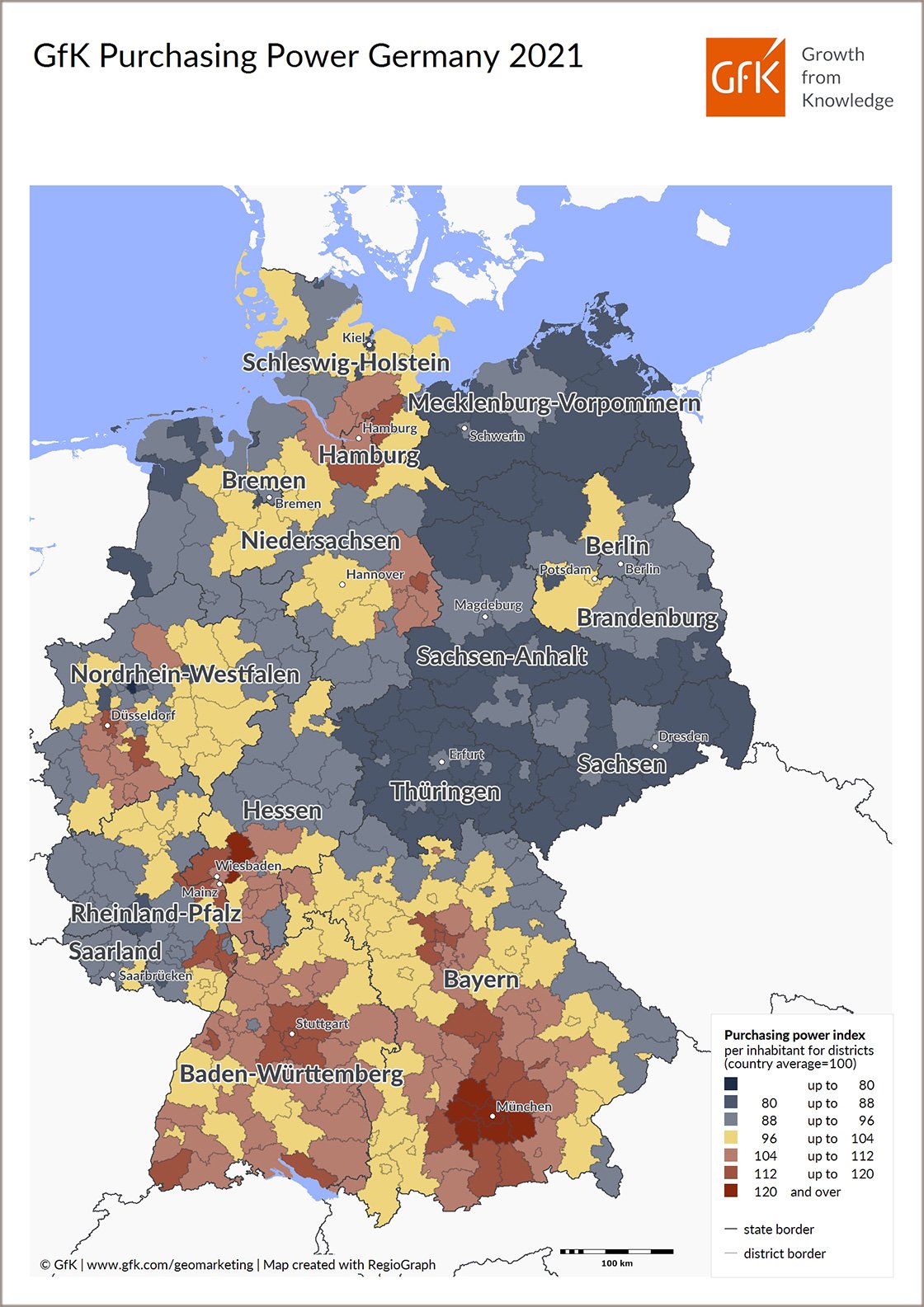 Inline image 1 for Map of the Month: GfK Purchasing Power, Germany 2021