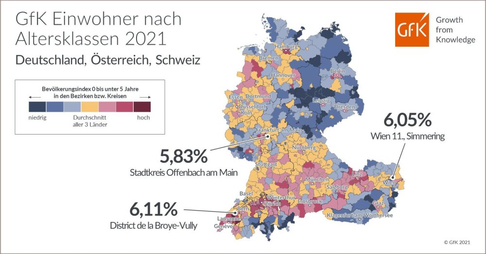 Hero-Bild zu GfK Einwohner nach Altersklassen Deutschland, Österreich, Schweiz 2021