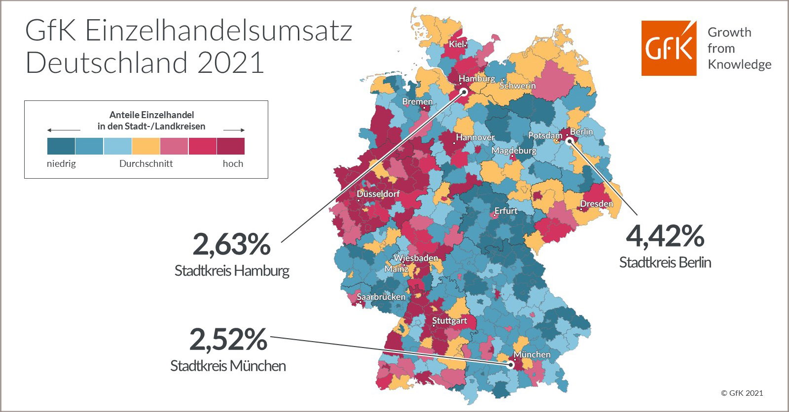 Bild im Inhalt 2 zu Bild des Monats: GfK Einzelhandelsumsatz, Deutschland 2021