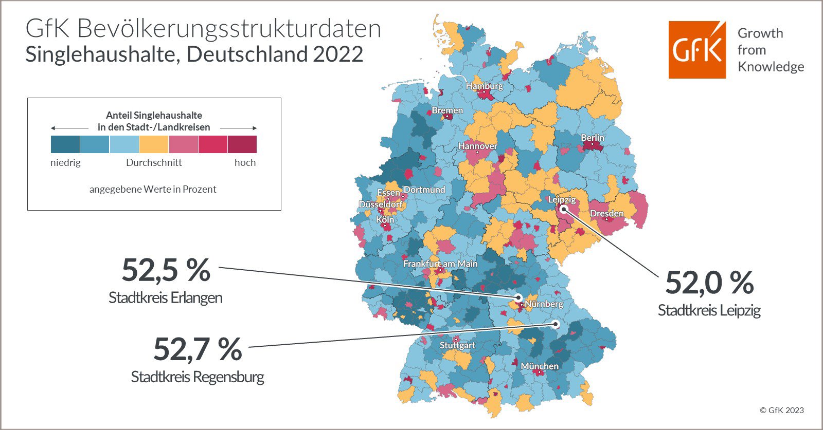 Bild im Inhalt 2 zu Bild des Monats: GfK Singlehaushalte, Deutschland 2022
