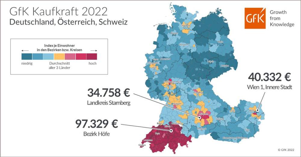 Hero-Bild zu Bild des Monats: GfK Kaufkraft Deutschland, Österreich, Schweiz 2022