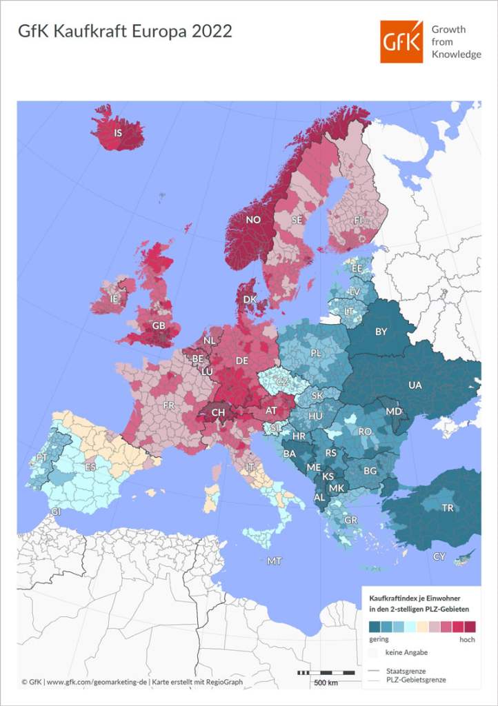 Hero-Bild zu Bild des Monats: GfK Kaufkraft, Europa 2022