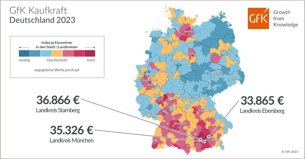 Hero-Bild zu Bild des Monats: GfK Kaufkraft, Deutschland 2023