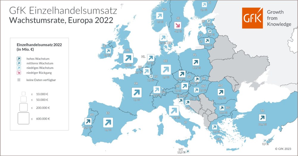 Hero-Bild zu Bild des Monats: Wachstumsrate des Einzelhandelsumsatzes, Europa 2022