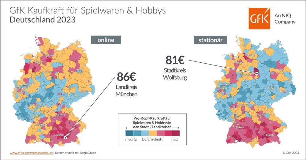Hero-Bild zu Bild des Monats: GfK Kaufkraft für Spielwaren & Hobbys, Deutschland 2023