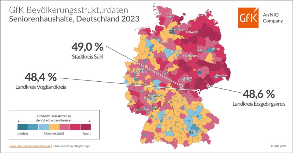 Hero-Bild zu Bild des Monats: GfK Bevölkerungsstrukturdaten, Seniorenhaushalte, Deutschland 2023