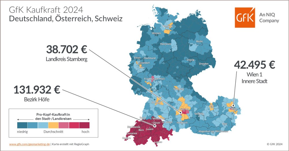 Hero-Bild zu Bild des Monats: GfK Kaufkraft Deutschland, Österreich, Schweiz 2024