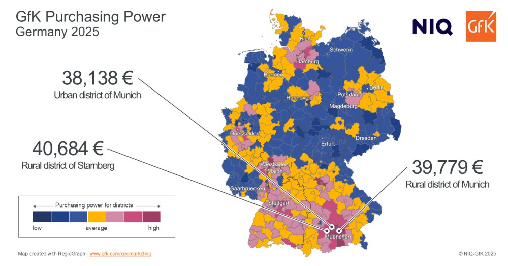 Hero image for Map of the Month: GfK Purchasing Power, Germany 2025