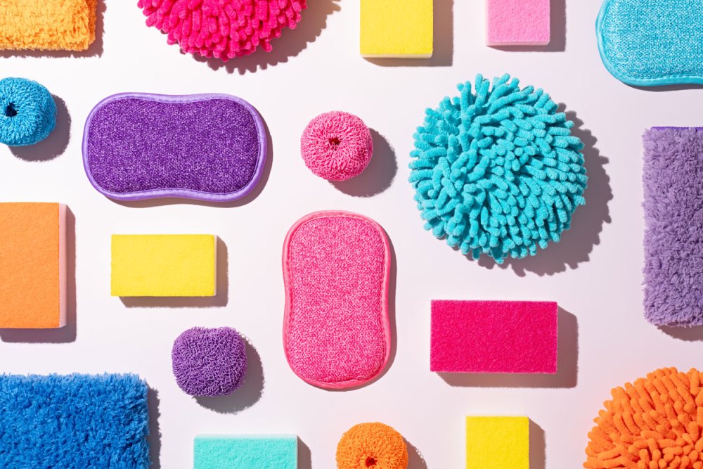 Colorful cleaning sponges