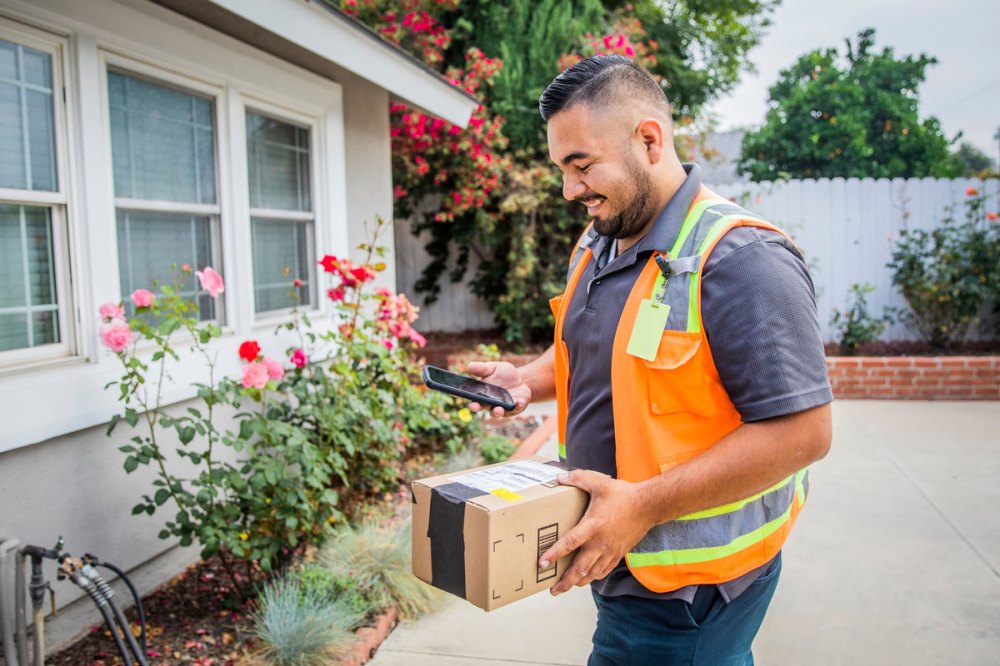 A man delivers a package
