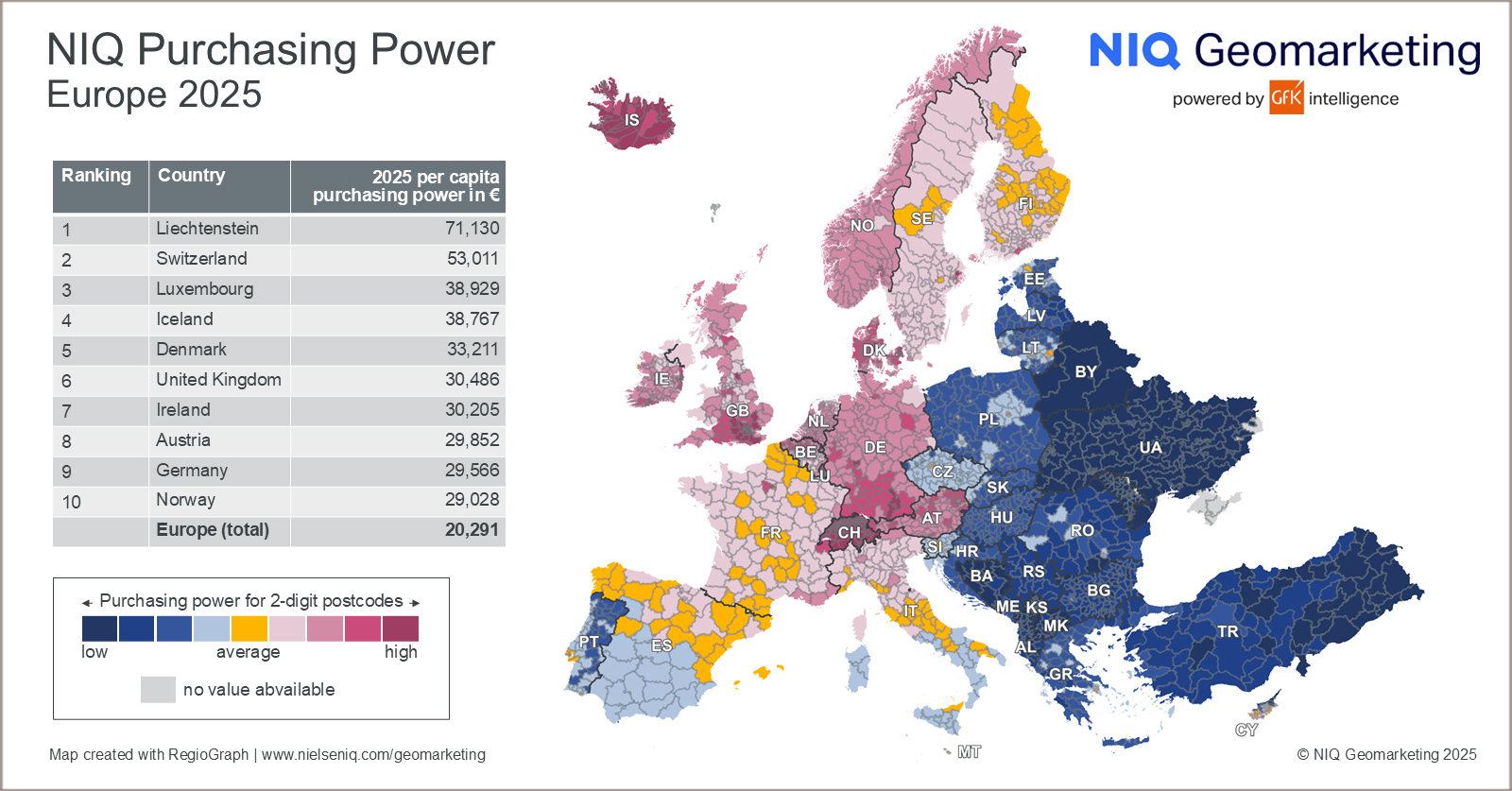 Inline image 1 for Map of the Month: NIQ Purchasing Power, Europe 2025