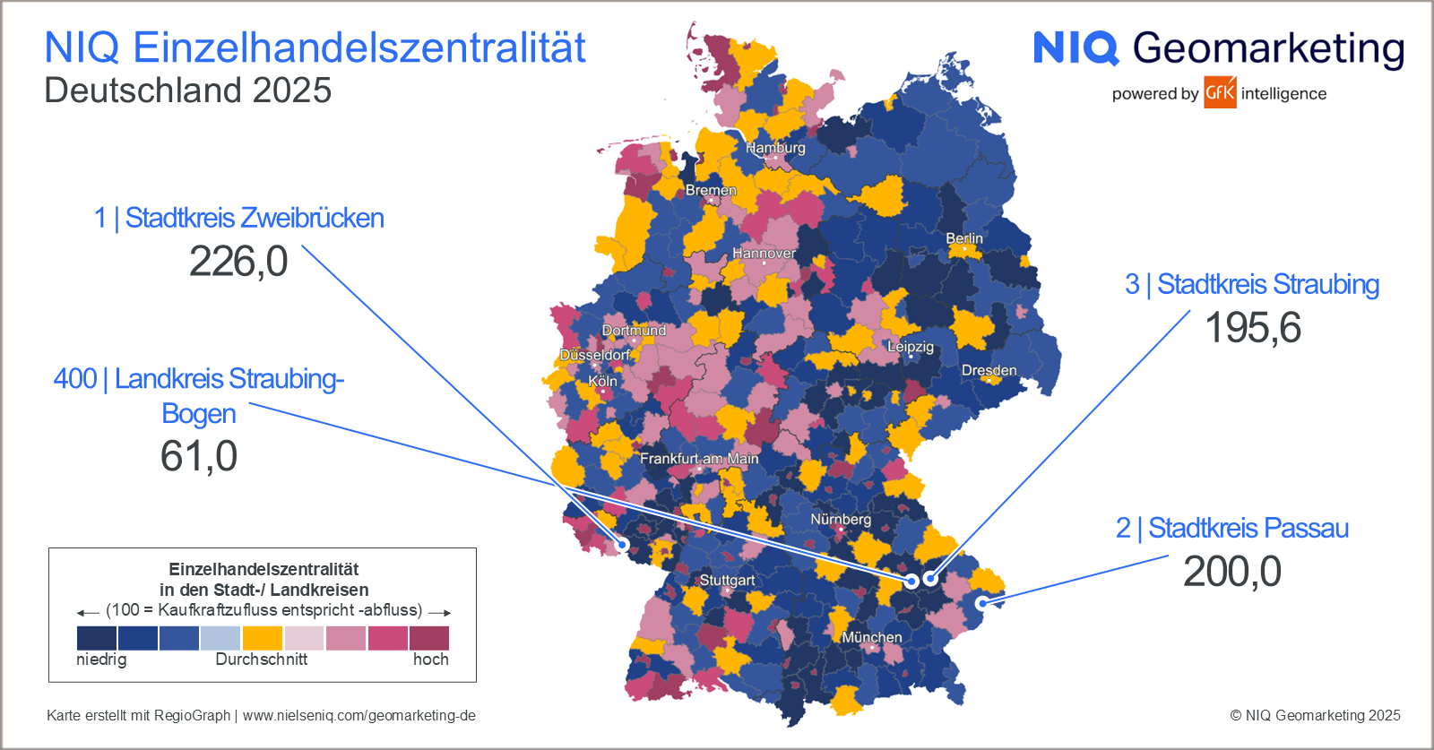 Bild im Inhalt 2 zu Bild des Monats: NIQ Einzelhandelszentralit&auml;t, Deutschland 2025