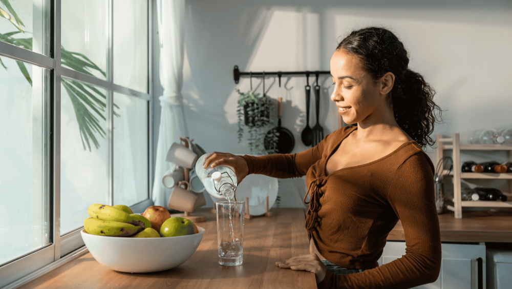 women drinking water in a wellness environment