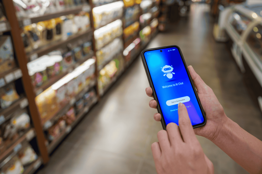 person using ai tools for shopping
