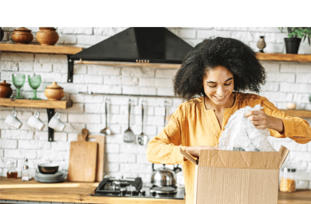 women with a box