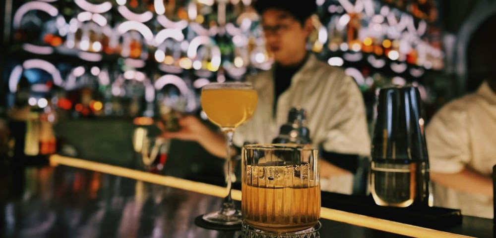 alcohol in a bar