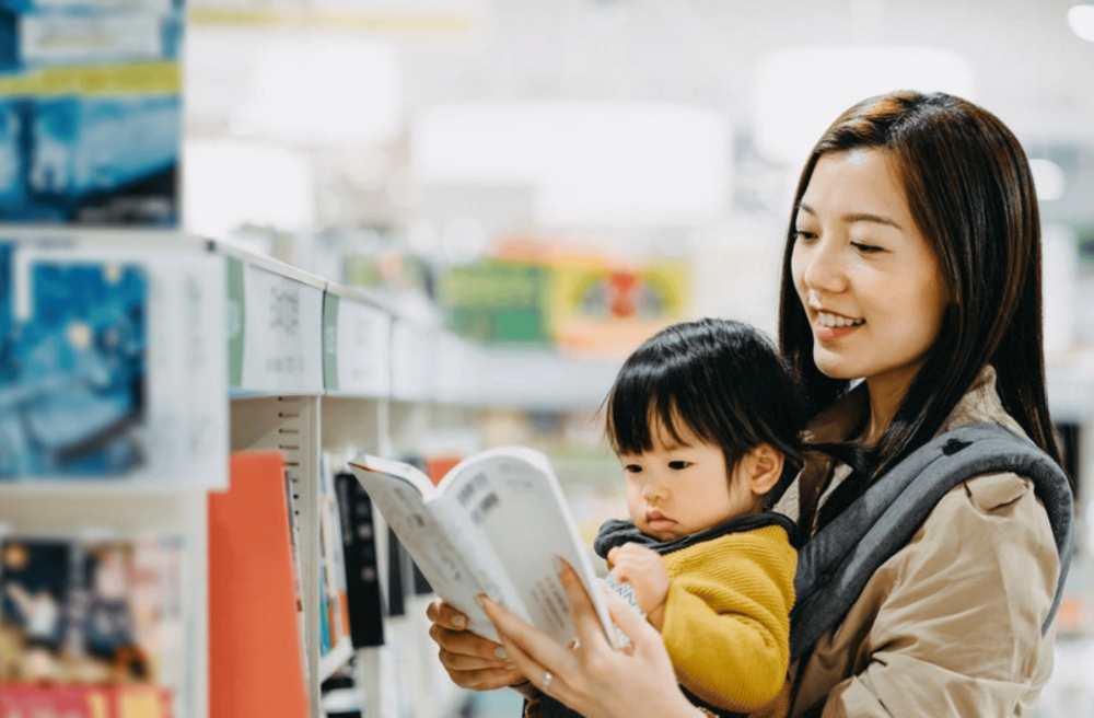 asian mom and her kid