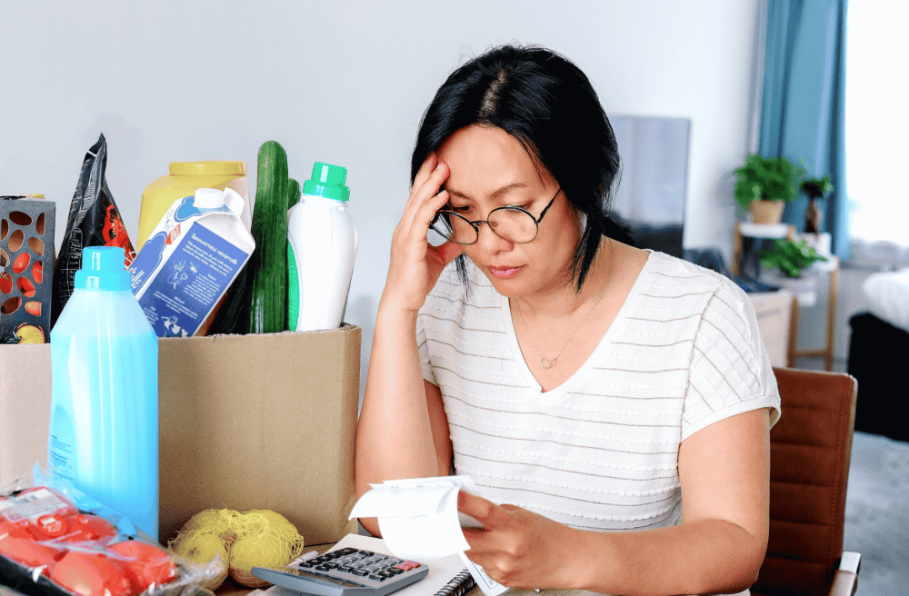 mom worried about price from groceries