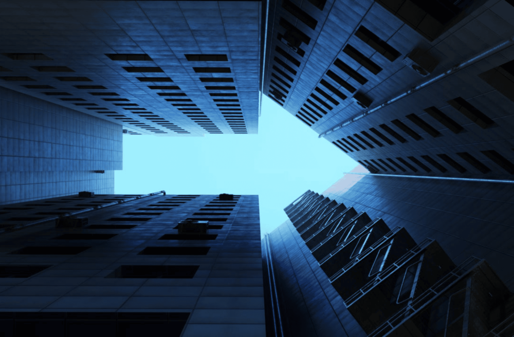 arrow in a blue space