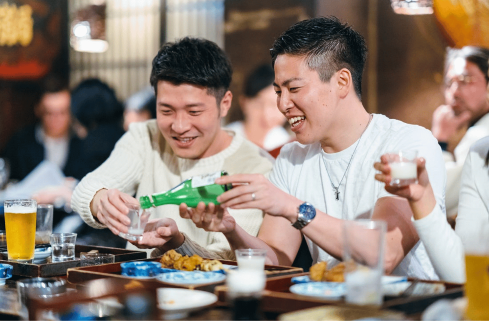 asian man drinking seju