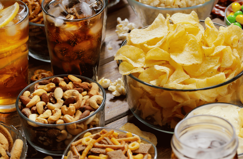 snacks in a table